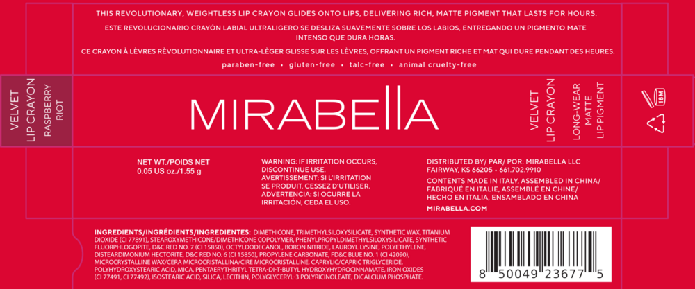 Product image for Velvet Lip Crayon - Raspberry Riot .