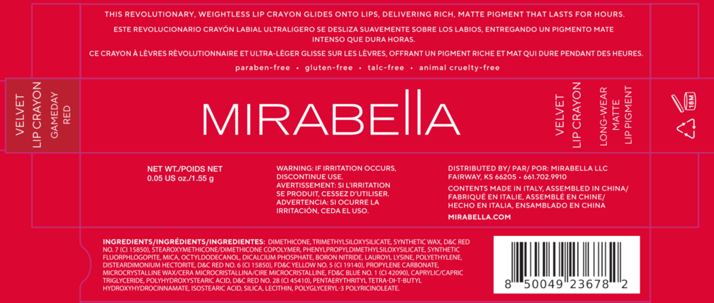 Product image for Velvet Lip Crayon  - Gameday Red.