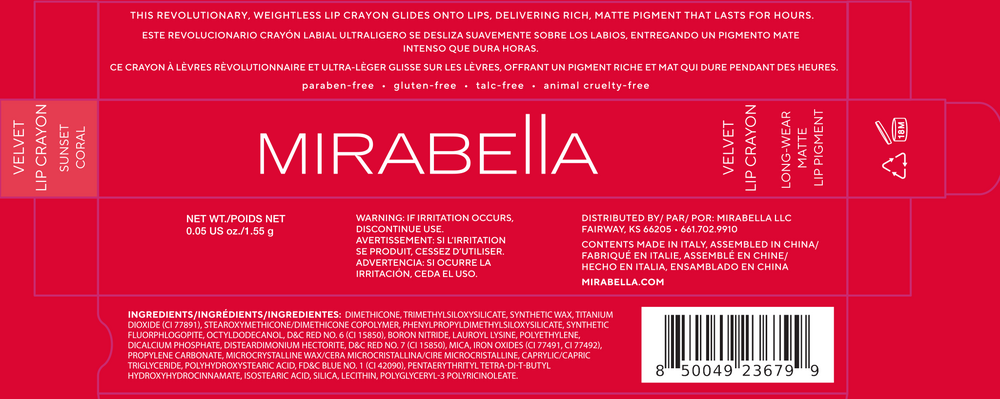 Product image for Velvet Lip Crayon - Sunset Coral .