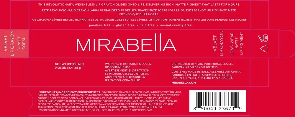 Product image for Velvet Lip Crayon - Sunset Coral .
