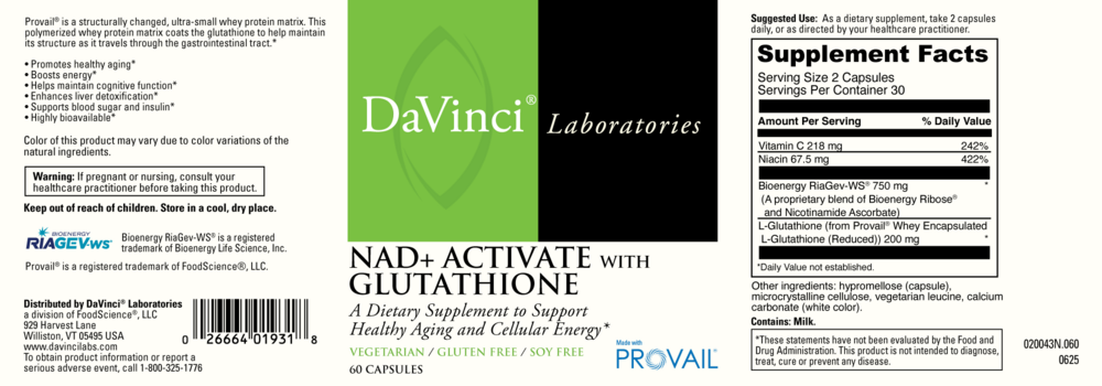 Product image for NAD+ Activate with Glutathione.