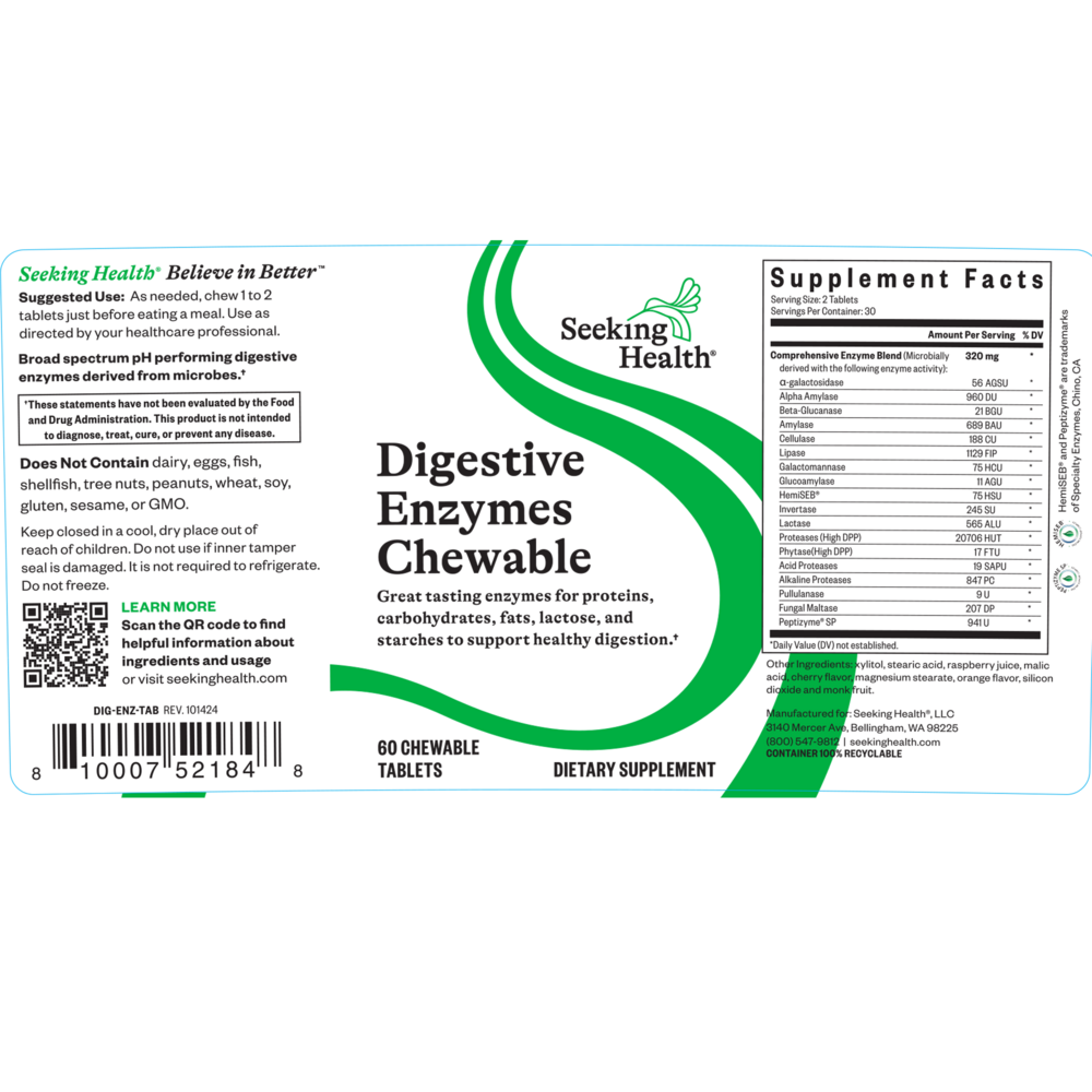 Product image for Digestive Enzymes Chewable.