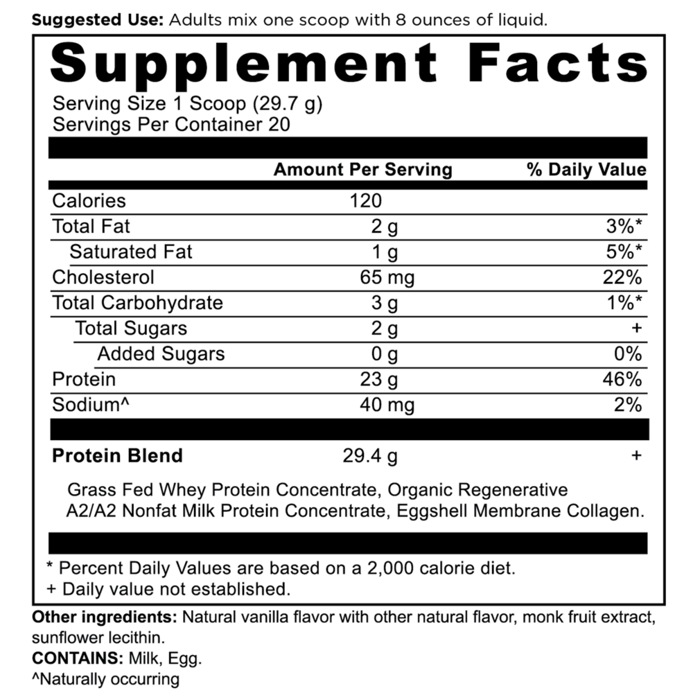 Product image for Whey Protein - Powder - Vanilla - 20srv.