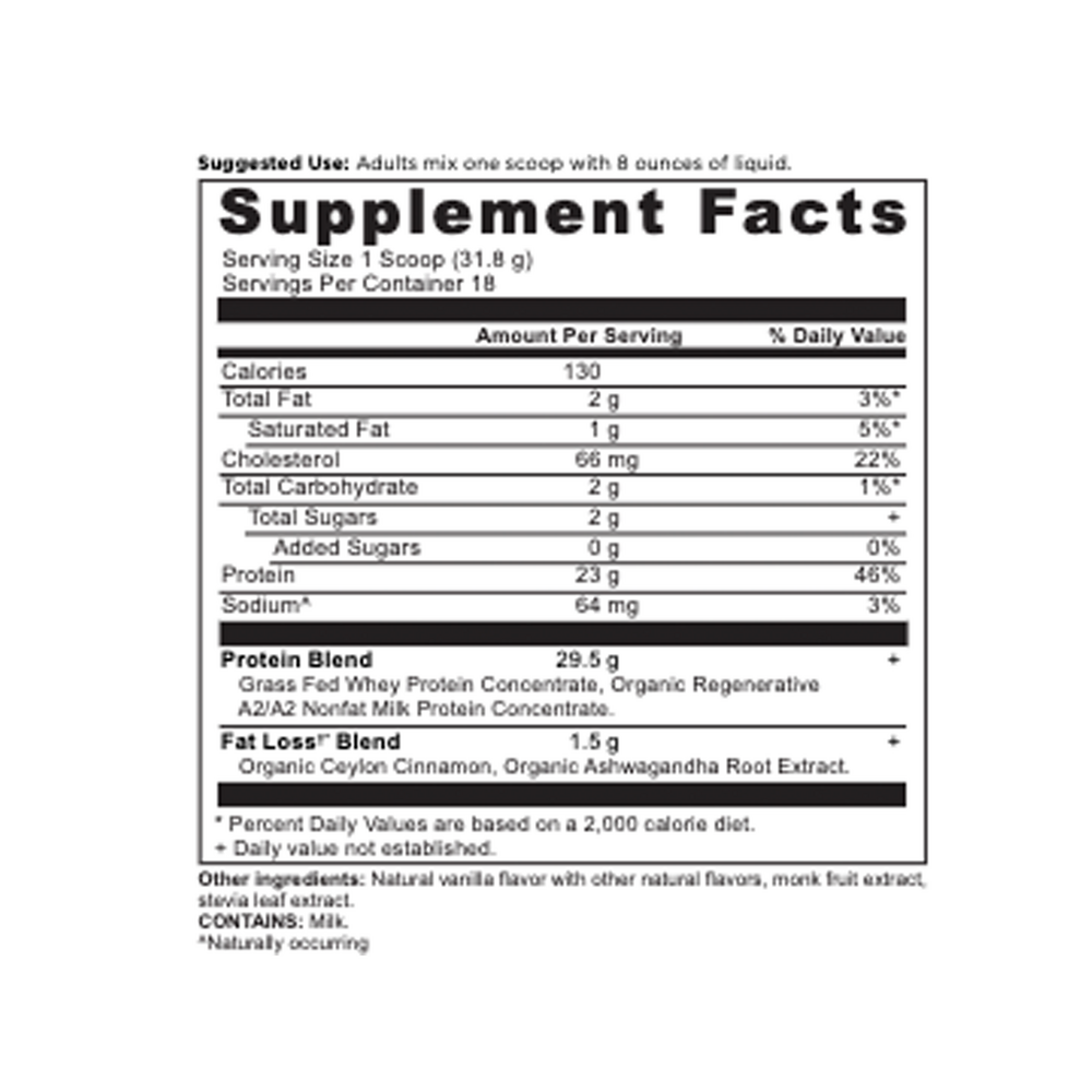 Product image for Whey Protein Powder (Fat Loss Blend) - Cinnamon Vanilla.