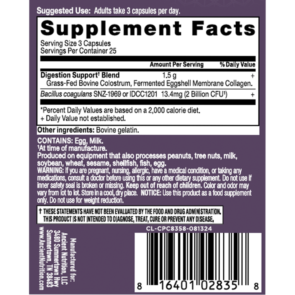 Product image for Colostrum + Collagen Capsules, Gut &amp; Immune System Health.