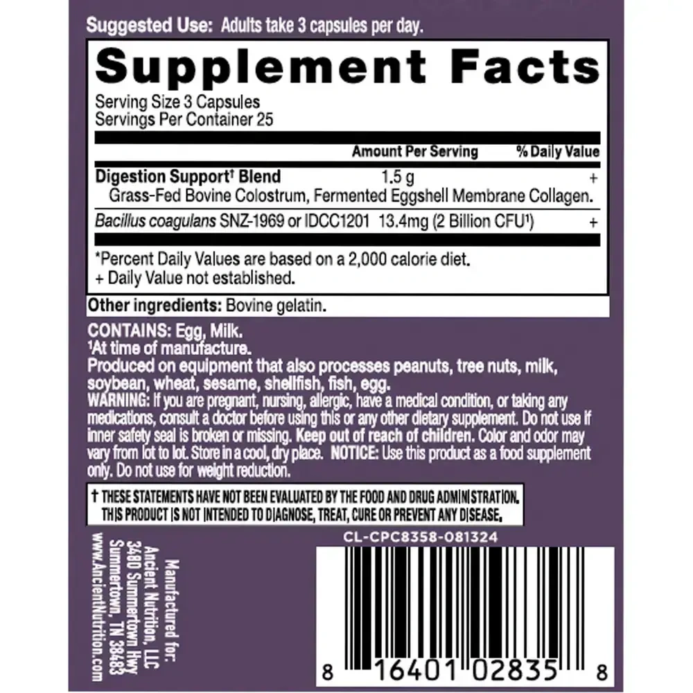 Product image for Colostrum + Collagen Capsules, Gut &amp; Immune System Health.