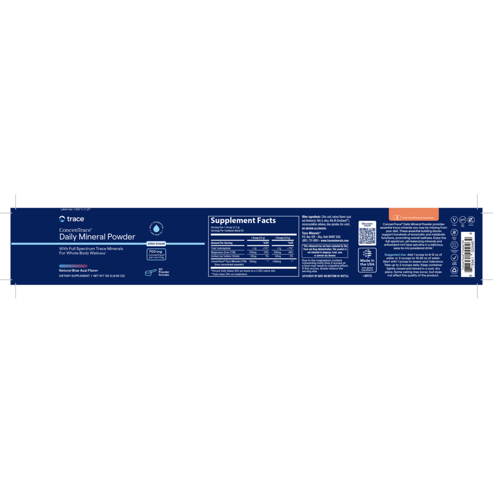 Product image for ConcenTrace Daily Mineral Powder - Blue Acai.