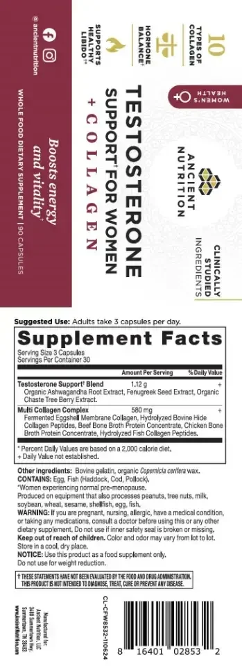 Product image for Testosterone Support for Women + Collagen.