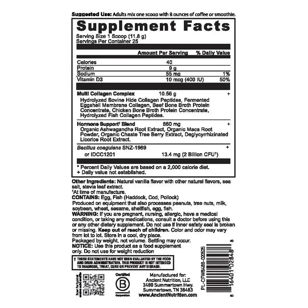 Product image for Hormone Balance + Collagen - Vanilla.