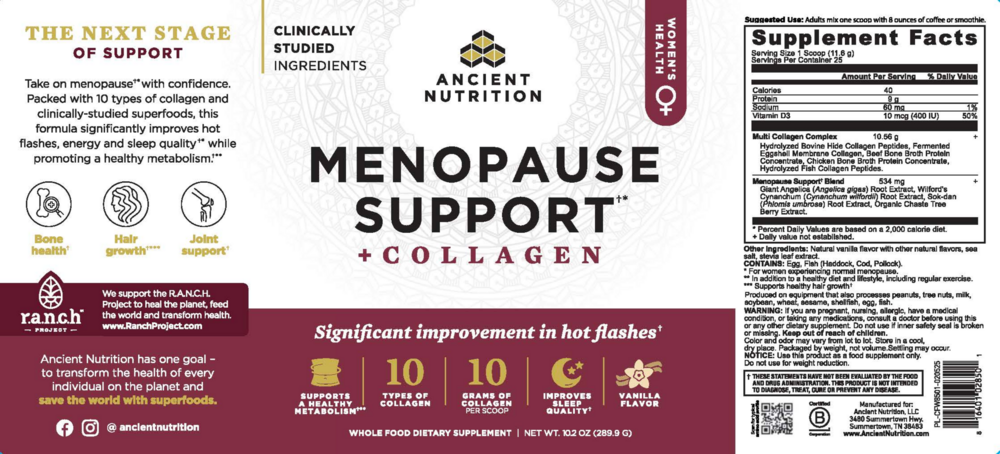 Product image for Menopause Support + Collagen - Vanilla.