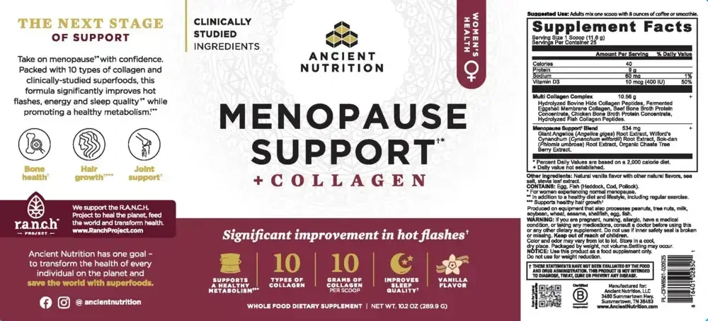 Product image for Menopause Support + Collagen - Vanilla.