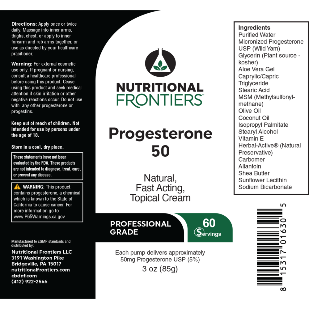 Product image for Progesterone 50 Cream.