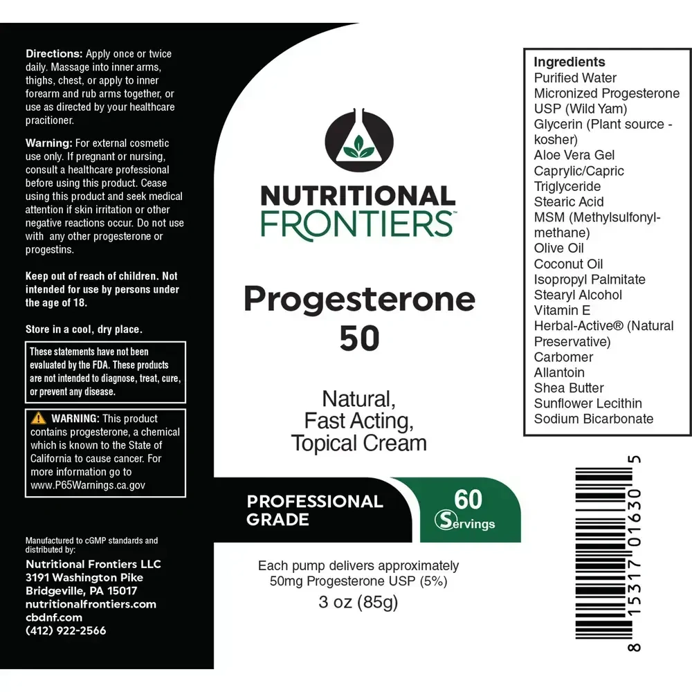 Product image for Progesterone 50 Cream.