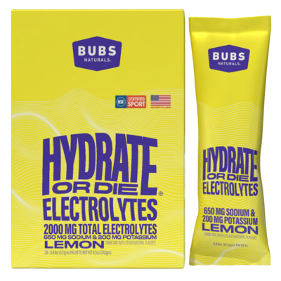 Hydrate or Die Electrolytes - Lemon 20 packets