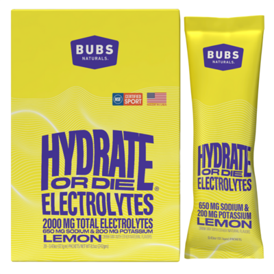 Hydrate or Die Electrolytes - Lemon 20 packets