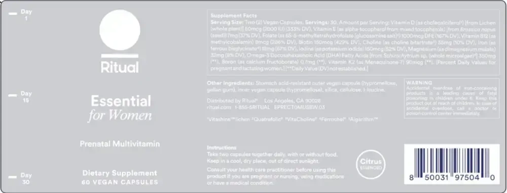 Product image for Essential for Women Prenatal Multivitamin Citrus.