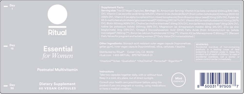 Product image for Essential for Women Postnatal Multivitamin.