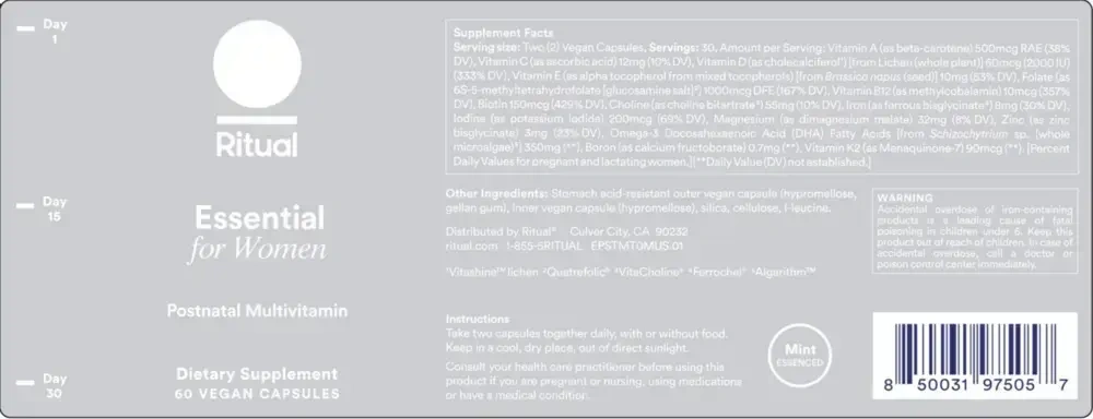 Product image for Essential for Women Postnatal Multivitamin.