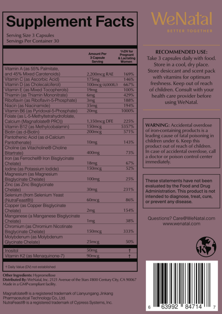 Product image for WeNatal for Her Prenatal.