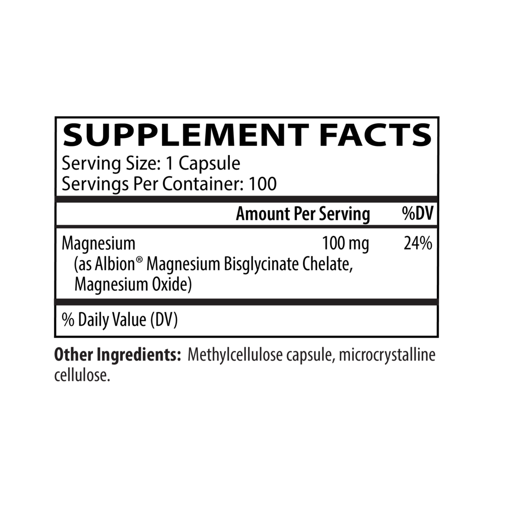 Product image for Magnesium Glycinate Complex 100mg.
