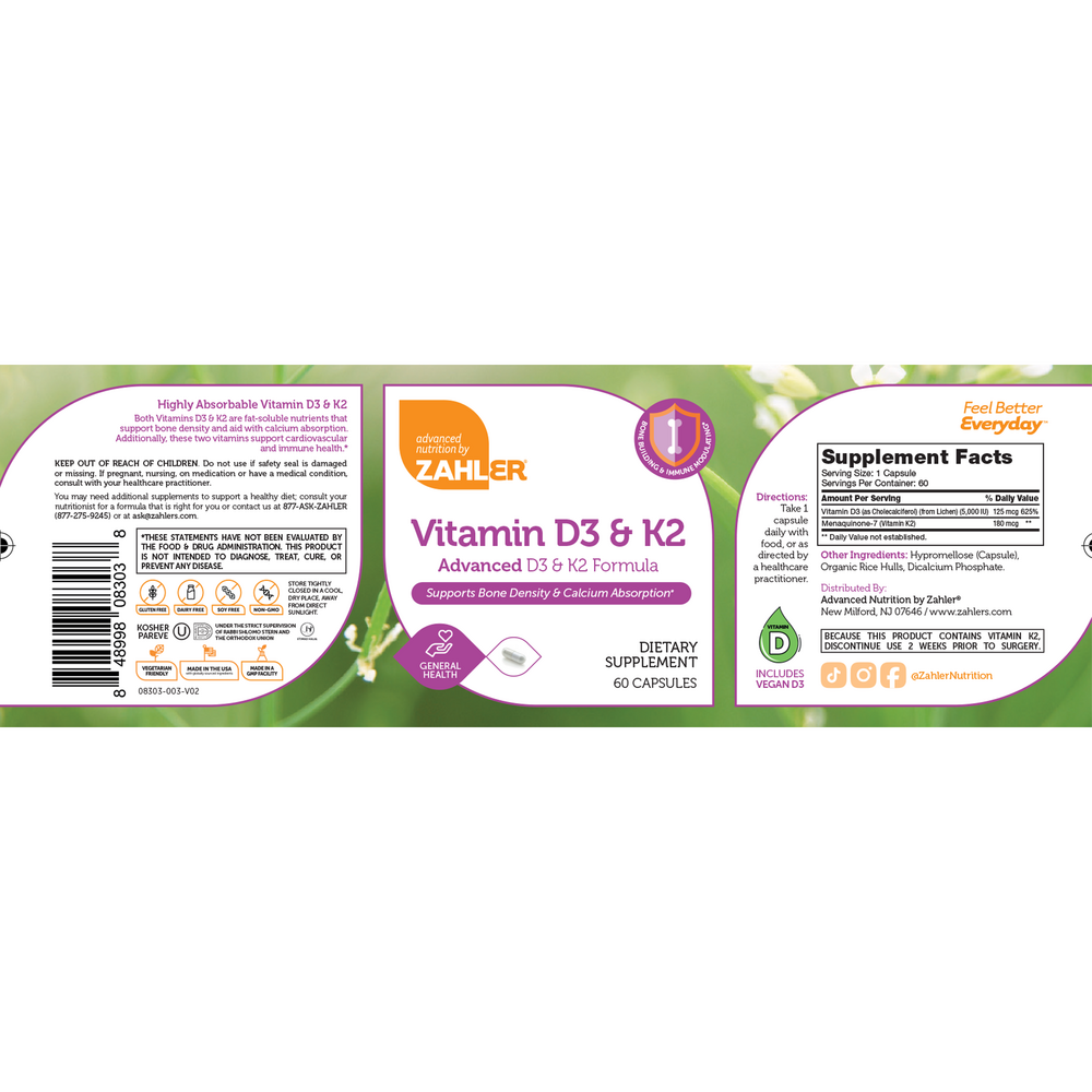 Product image for Vitamin D3 &amp; K2 Capsules.