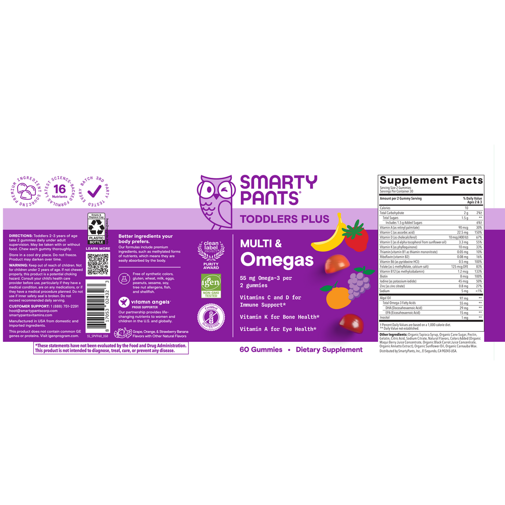 Product image for Toddler Plus Multi &amp; Omegas.