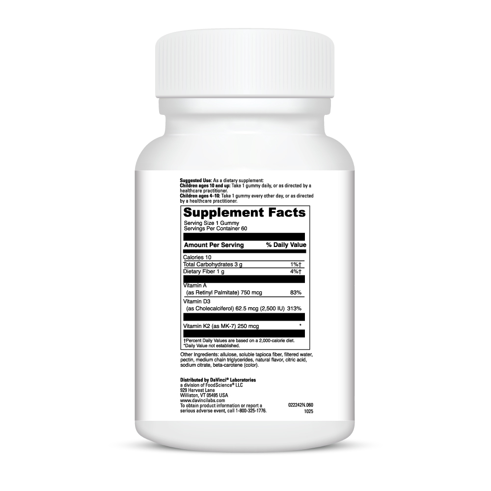 Product image for Little DaVinci Triple Boost ADK Gummies, Pineapple.