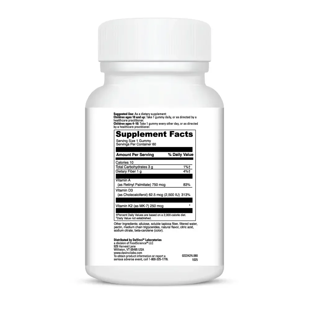 Product image for Little DaVinci Triple Boost ADK Gummies, Pineapple.