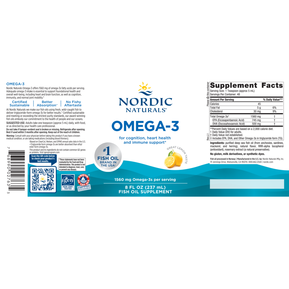 Product image for Omega-3, Formerly Arctic Omega (Lemon).