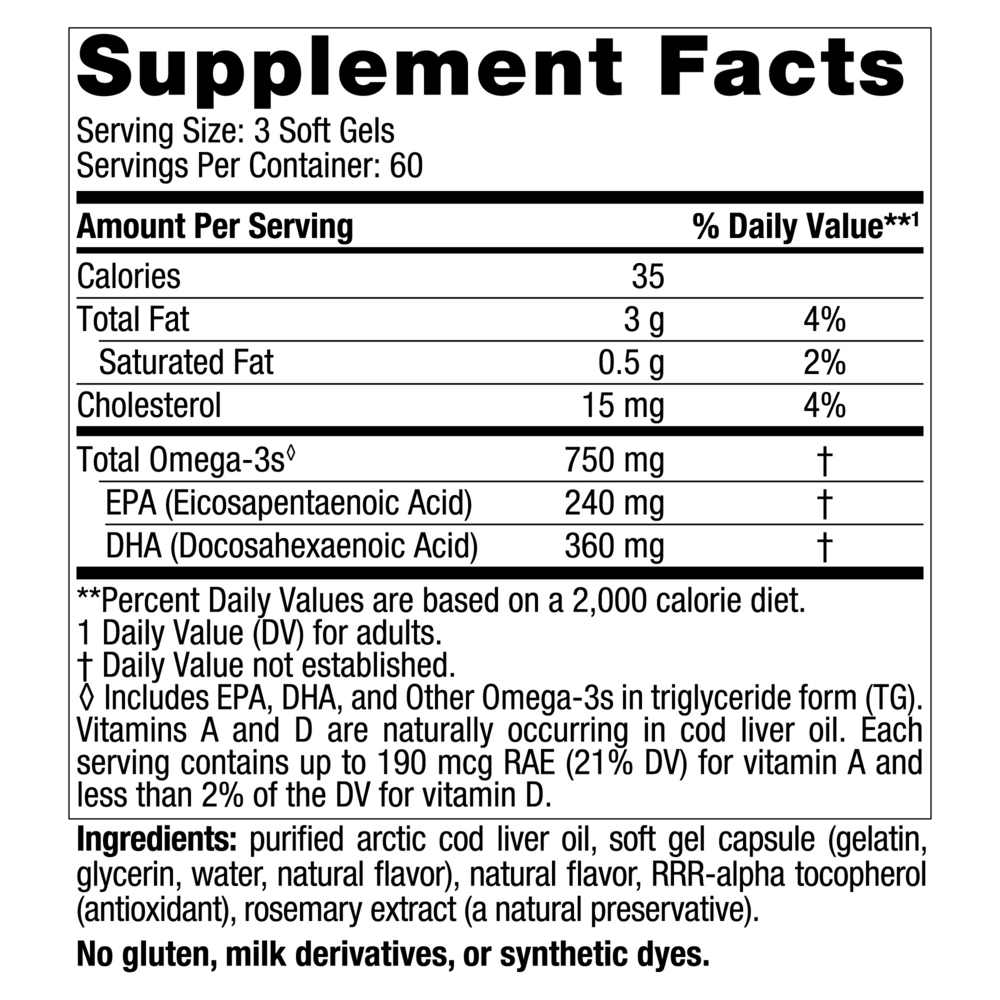 Product image for Arctic Cod Liver Oil, Lemon.