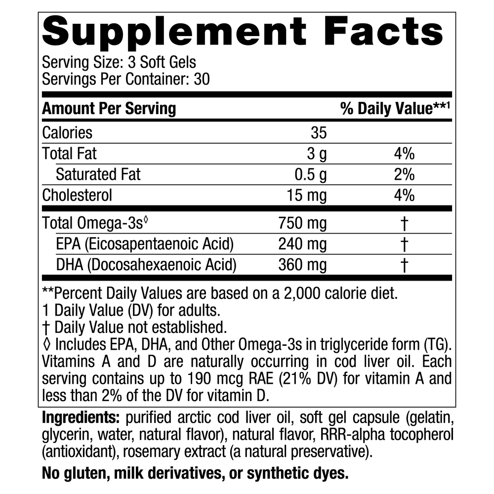 Product image for Arctic Cod Liver Oil, Lemon.