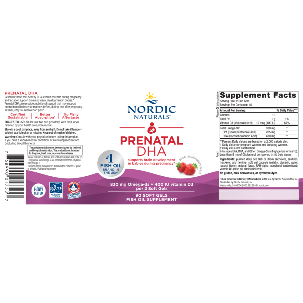Product image for Prenatal DHA, Strawberry.