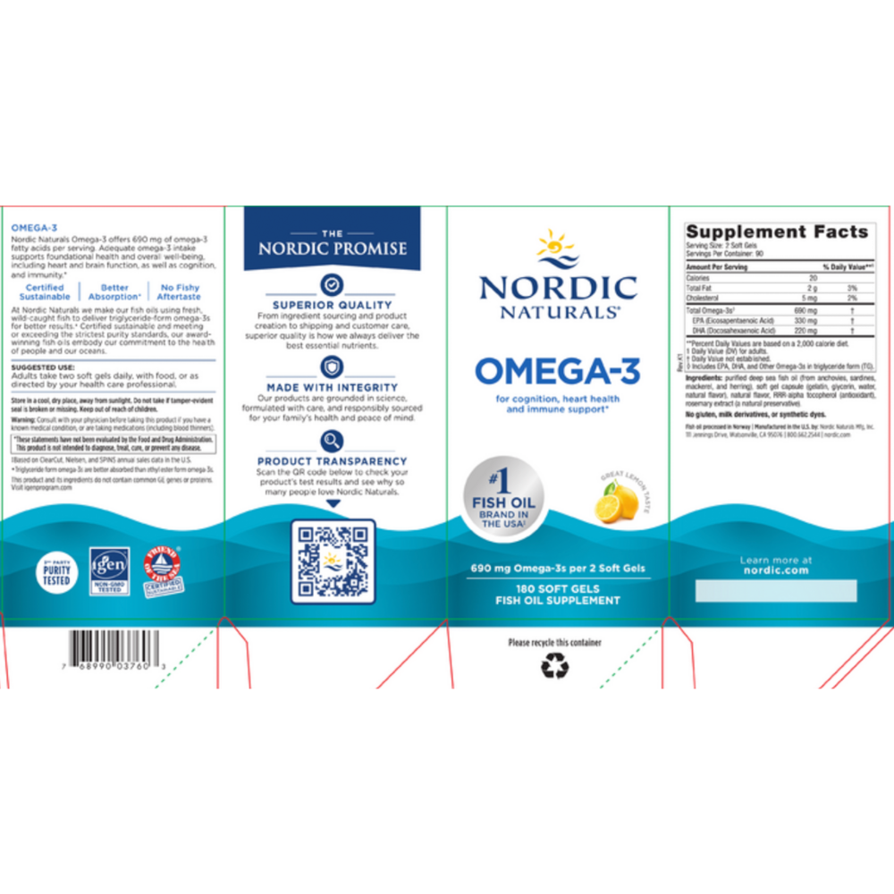 Product image for Omega-3, Formerly Arctic Omega (Lemon).