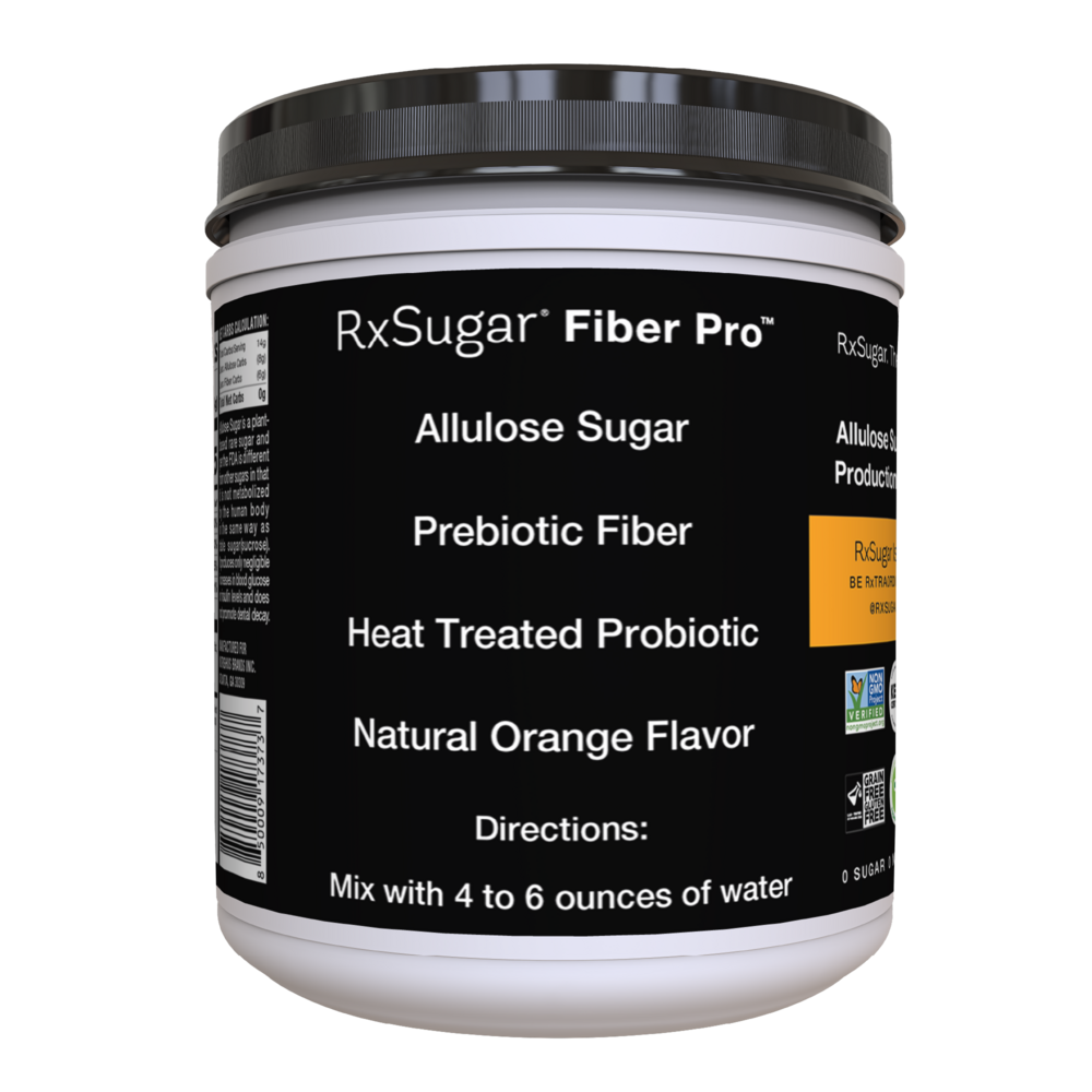 Product image for RxSugar Fiber Pro, Probiotic Blend, Orange Flavor.