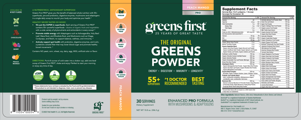 Product image for Greens First PRO Peach Mango.