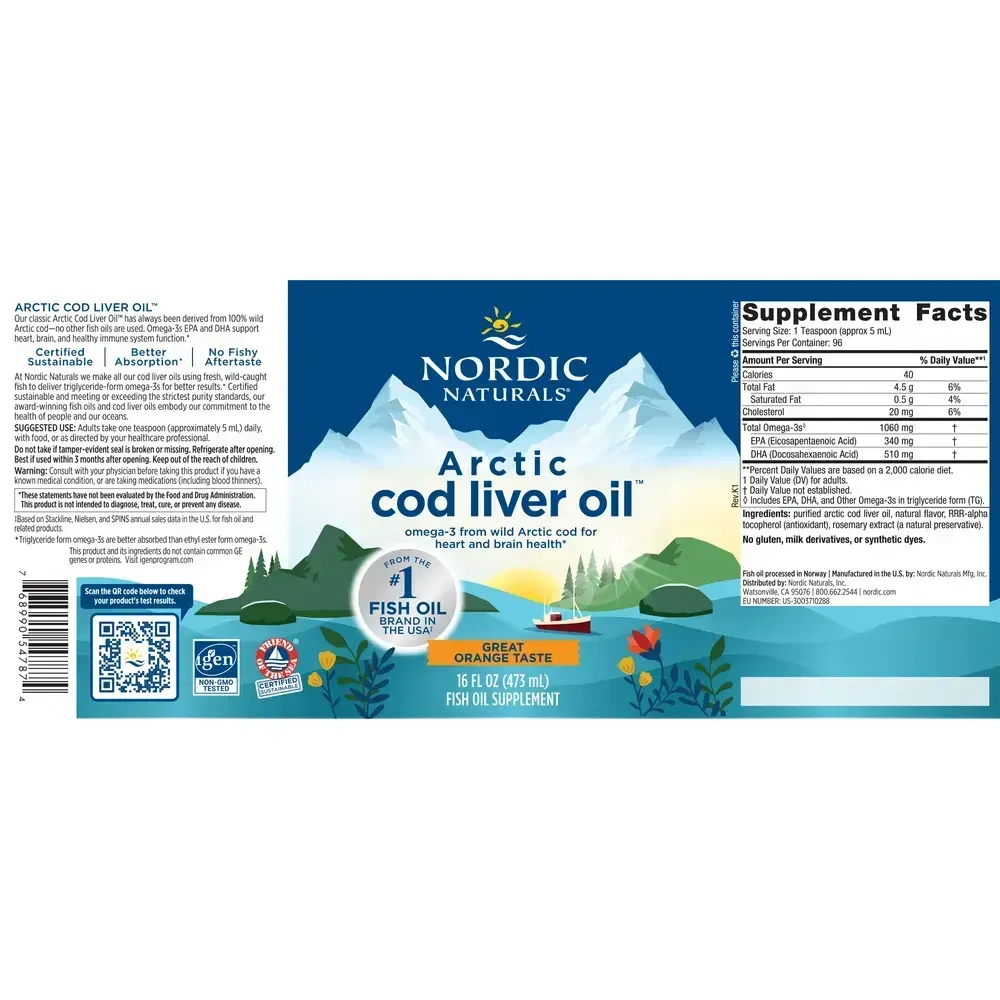 Product image for Arctic Cod Liver Oil™, Orange Flavor.