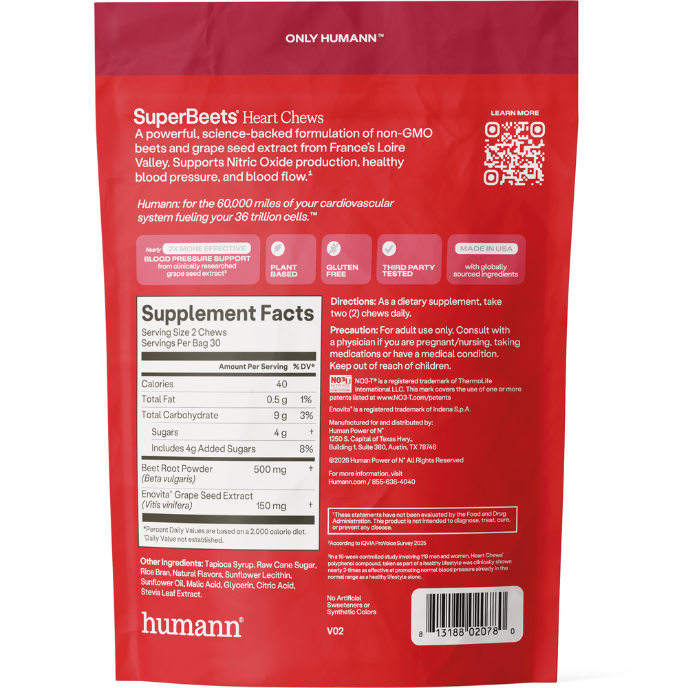 Product image for SuperBeets Heart Chews.
