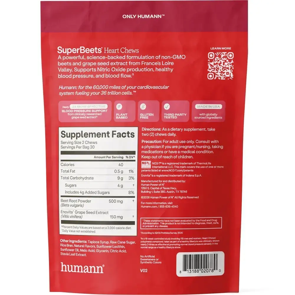 Product image for SuperBeets Heart Chews.