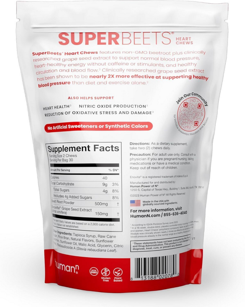 Product image for SuperBeets Heart Chews.