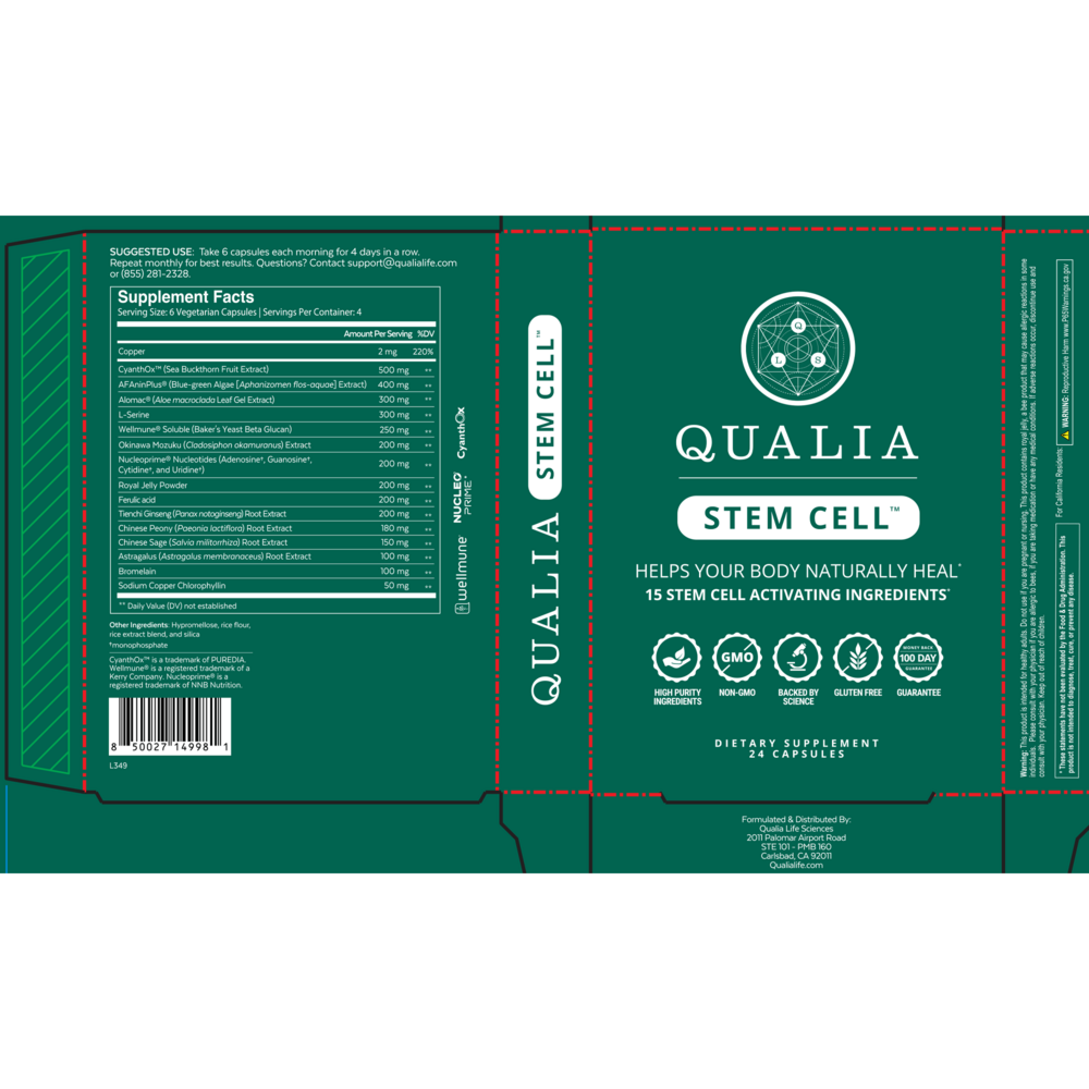 Product image for Qualia Stem Cell.