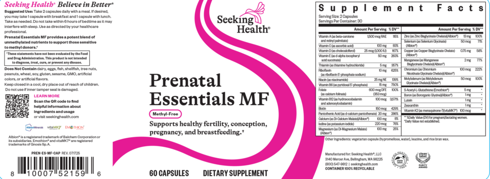 Product image for Prenatal Essentials MF.