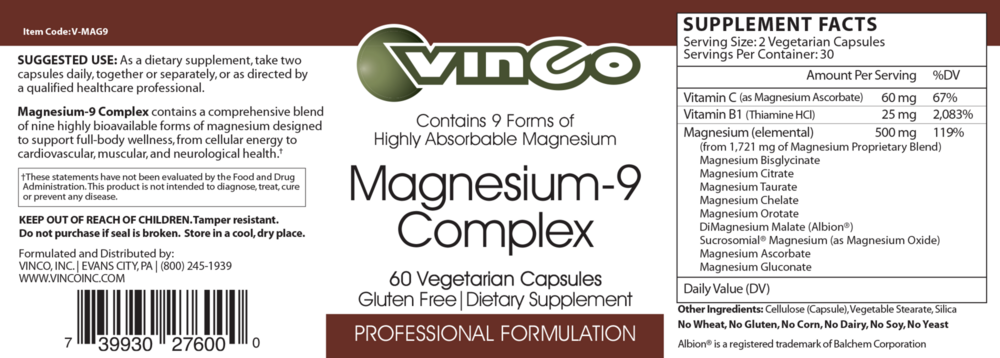 Product image for Magnesium-9 Complex.
