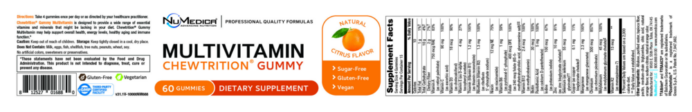 Product image for Chewtrition Gummy Multivitamin, Citrus Flavor.