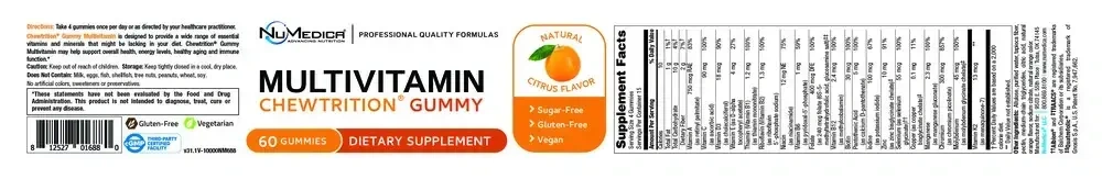 Product image for Chewtrition Gummy Multivitamin, Citrus Flavor.