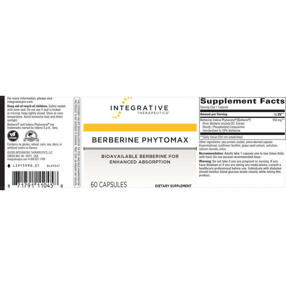 Product image for Berberine Phytomax.