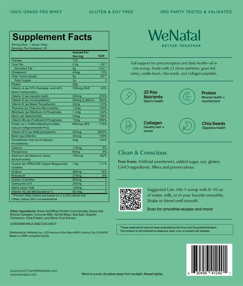 Product image for WeNatal Prenatal Protein+ for Him.
