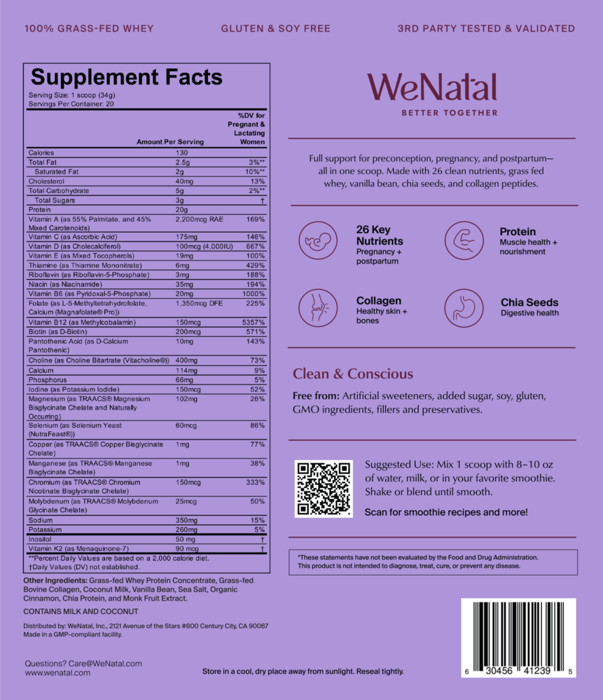 Product image for WeNatal Prenatal Protein+ for Her.