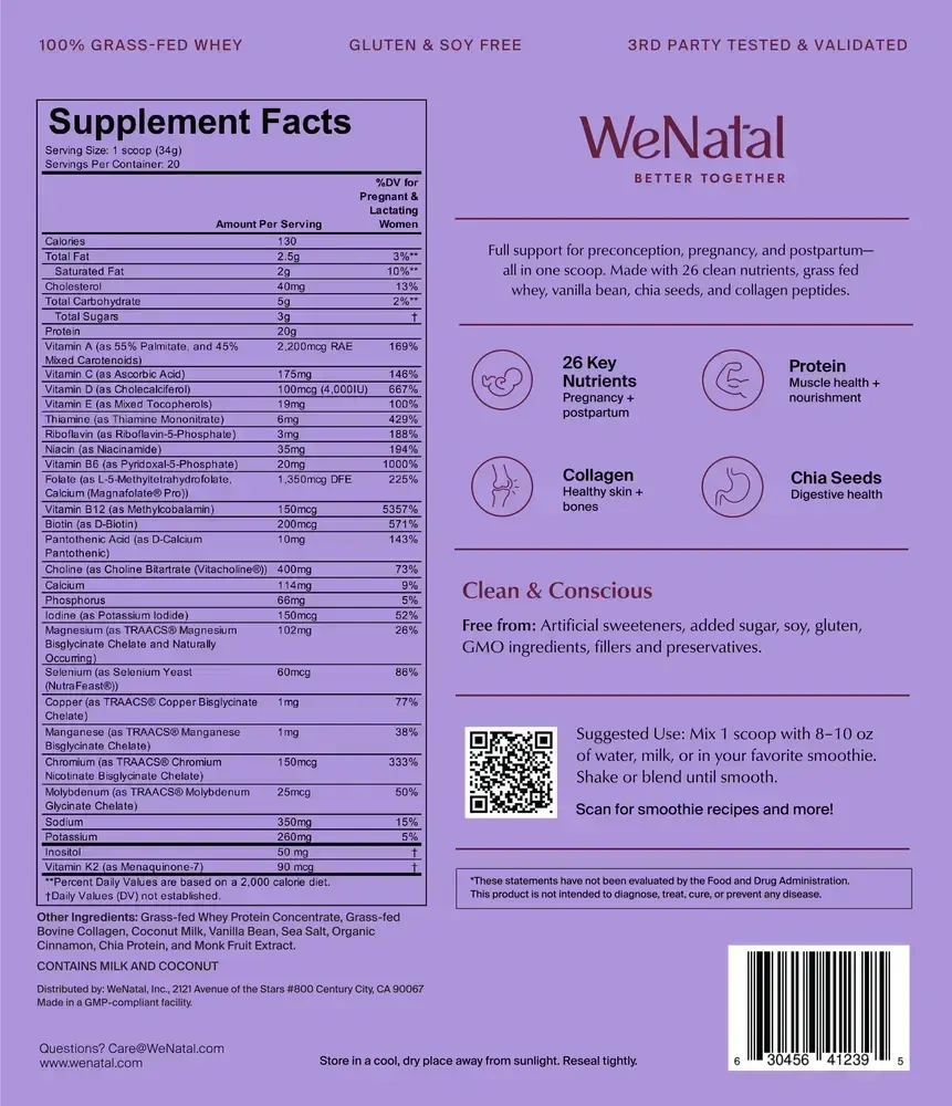 Product image for WeNatal Prenatal Protein+ for Her.