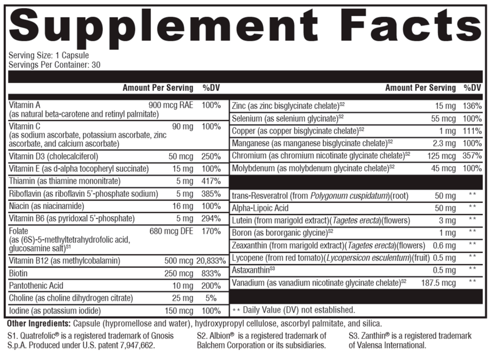 Product image for Multi BasiX (Multivitamin).