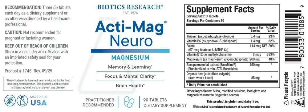 Product image for Acti-Mag Neuro Magnesium.